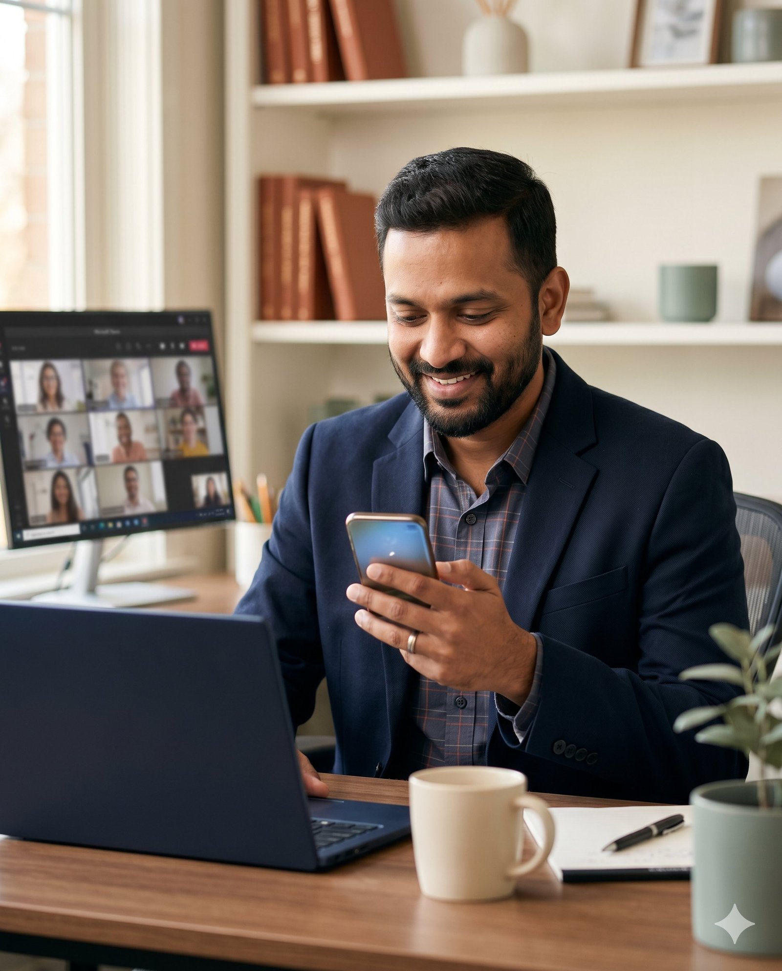 Husband receiving notification