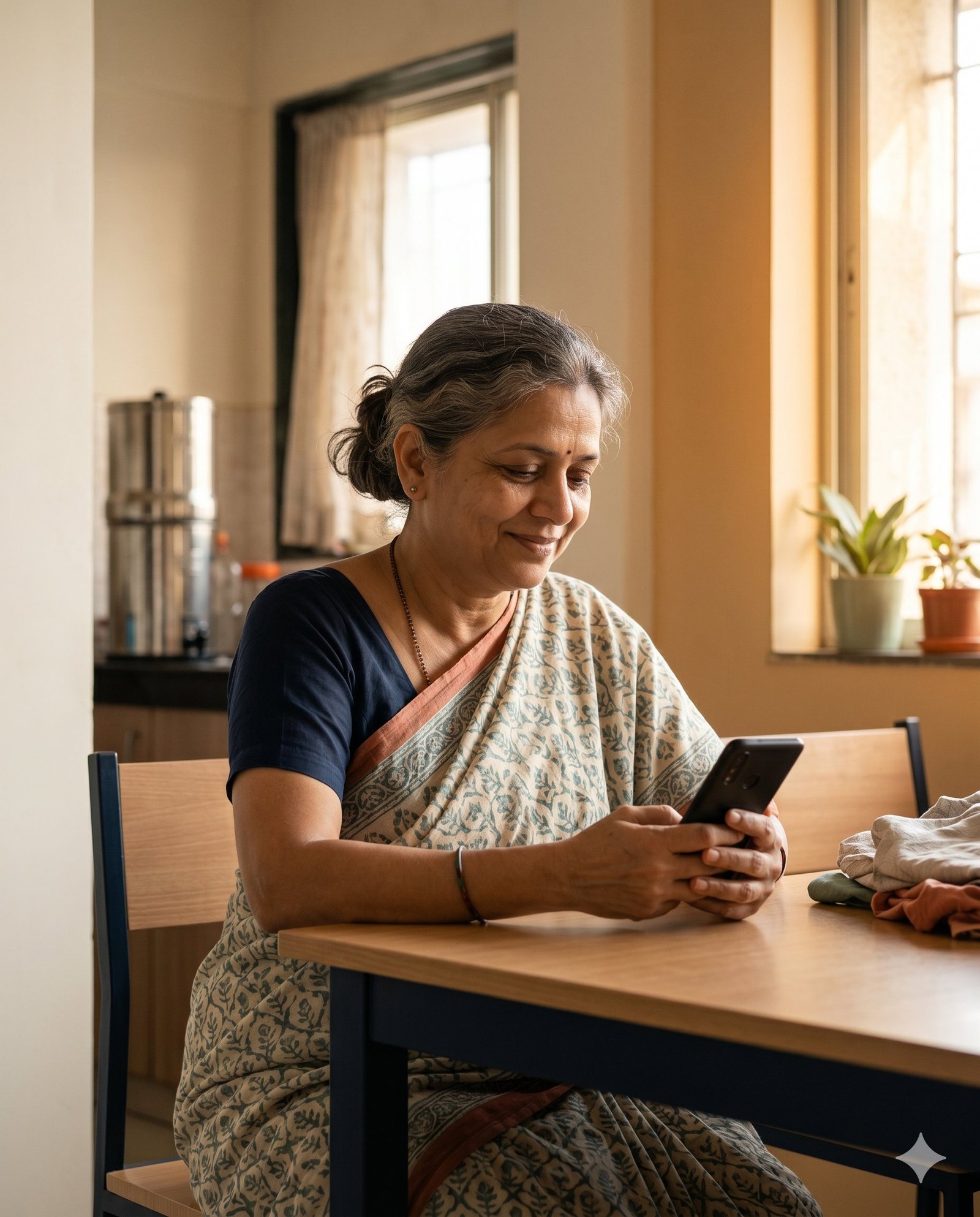 Mother receiving notification